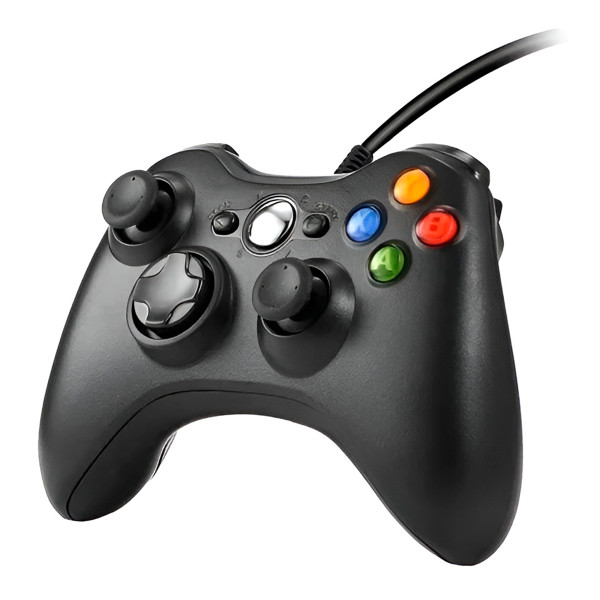 Controle USB com Fio Preto Xbox360 Vídeo Game Computador