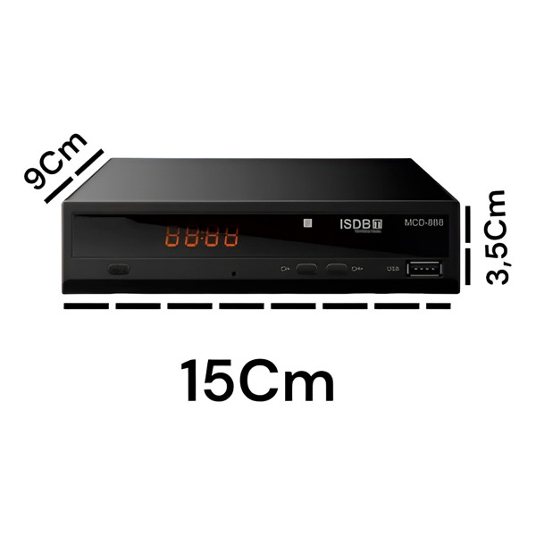 Conversor de Televisão Digital Gravador USB HDMI Preto