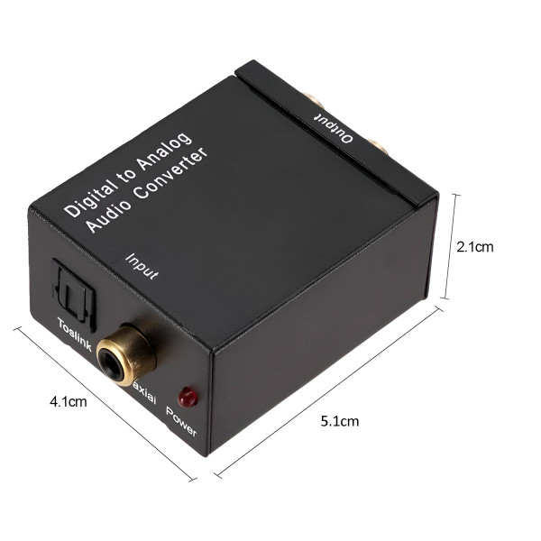 Conversor Óptico Coaxial Digital Áudio RCA Analógico