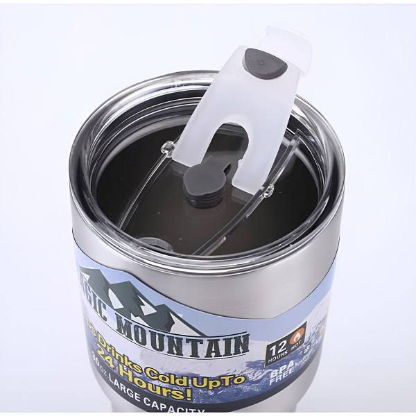 Copo Térmico Dupla Camada com Canudo Inox 900ml Tampa
