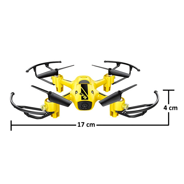 Drone Amador Controle Remoto Luzes Quadricóptero Amarelo