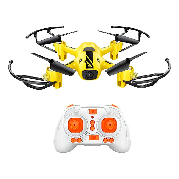 Drone Amador Controle Remoto Luzes Quadricóptero Amarelo