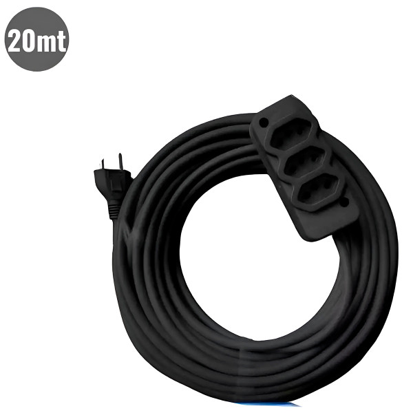 Extensão com Cabo PP 2x2,5mm 20 Metros Eletricida...