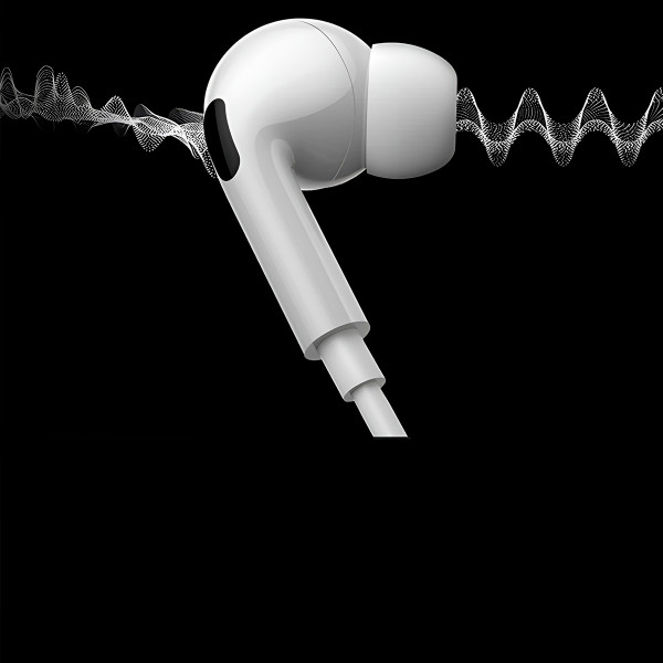 Fone com Fio Entrada IOS Branco Microfone Cancelamento de Ruído