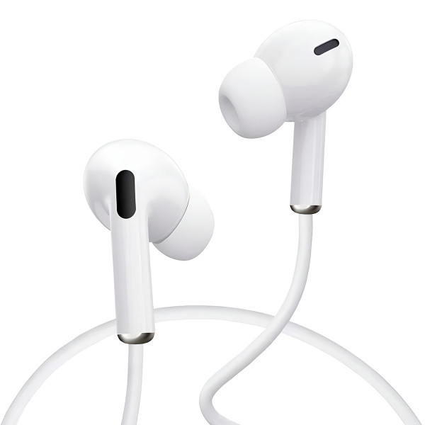 Fone com Fio Entrada IOS Branco Microfone Cancelamento de Ruído
