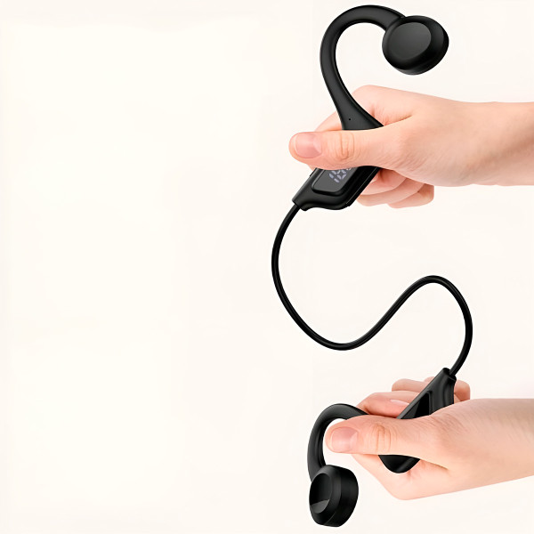 Fone de Ouvido Esportivo Condução Óssea Bluetooth Recarregável
