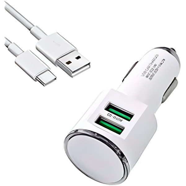 Fonte Veicular Carregador Cabo 2 Entradas USB Bran...