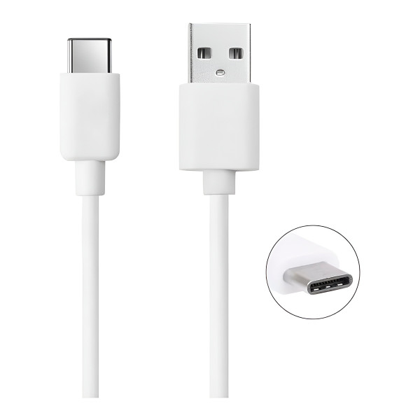 Fonte Veicular Carregador Cabo 2 Entradas USB Branco