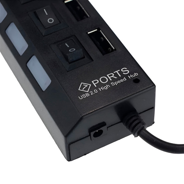 Hub Cabo Usb 2.0 Extensor Adaptador 7 Portas Hd Pen Drive