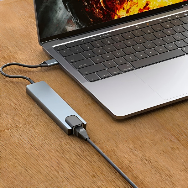 Hub USB C 5 em 1 Adaptador Informática Computador Dados