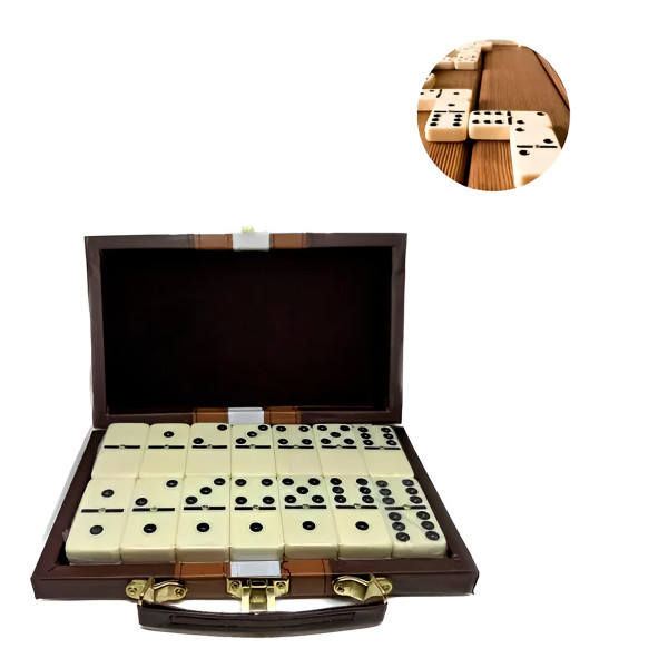 Jogo de Dominó Maleta 10mm 24 Peças Diversão Jo...