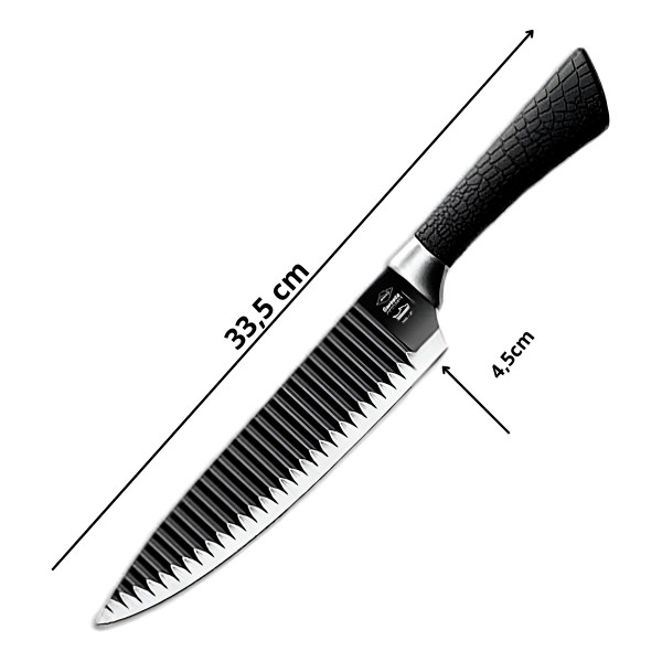 Kit 3 Peças para Churrasco Faca Garra Amolador Preto