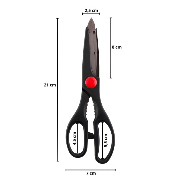 Kit Cozinha 3 Peças Tesoura Descascador Abridor Utensílios