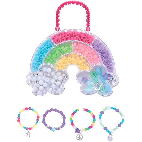 Kit Maleta Miçangas Bijuterias Pulseiras Coloridas