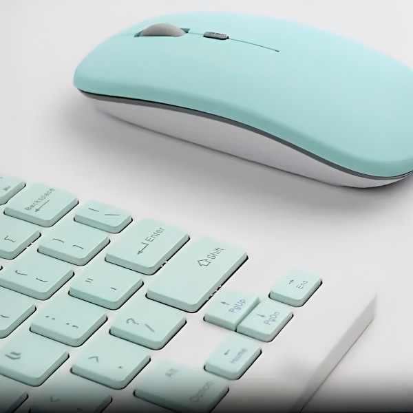 Kit Mini Mouse e Teclado Sem Fio Recarregável Bluetooth