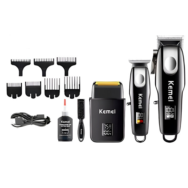 Kit Profissional 3 Máquinas Cortar Cabelo Acabame...