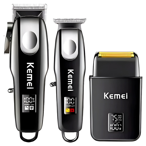 Kit Profissional 3 Máquinas Cortar Cabelo Acabamento