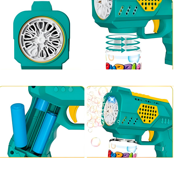 Lança Bolhas de Sabão LED Automático Brinquedo Azul
