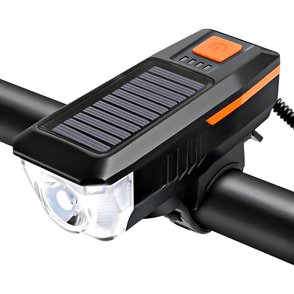Lanterna Farol Solar Buzina Recarregável Sinaliza...
