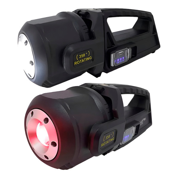 Lanterna Flashlight LED Recarregável Painel Solar Multifuncional