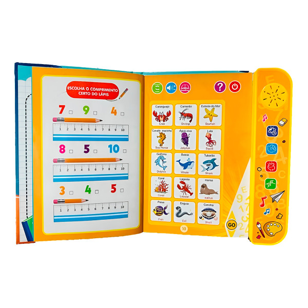 Livro Inteligente Educativo Eletrônico Bilíngue Didático