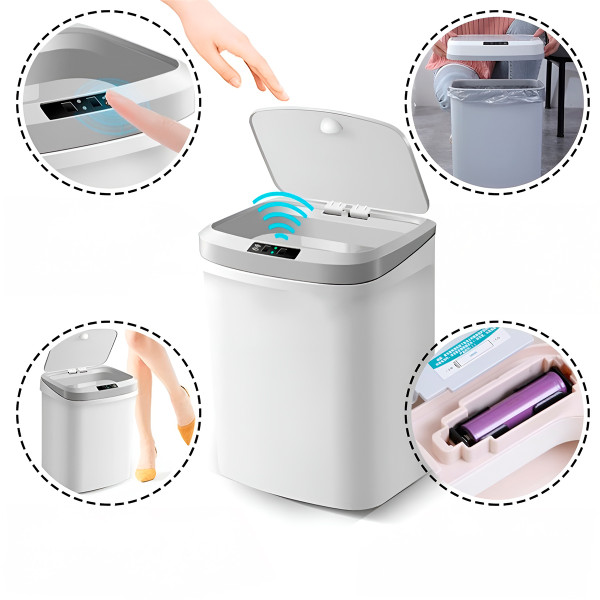 Lixeira Automática Inteligente Com Sensor 16 Litros