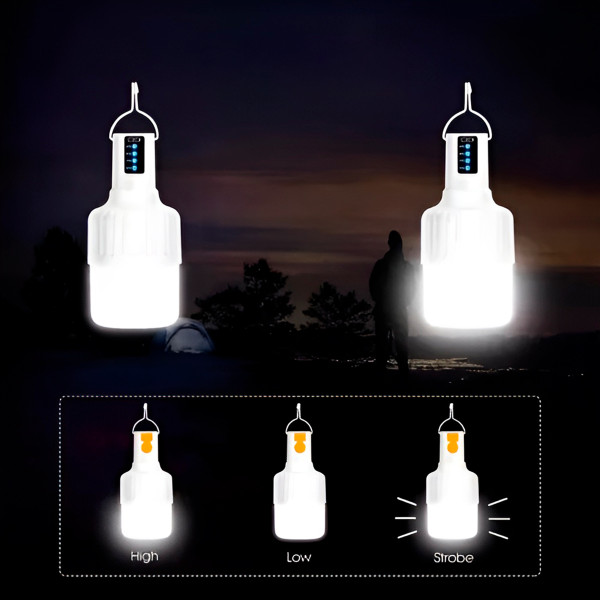 Lâmpada Emergência Recarregável Luminária Camping 48W