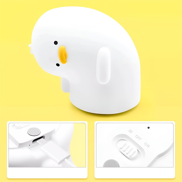 Luminária Infantil Patinho Torto LED de Silicone