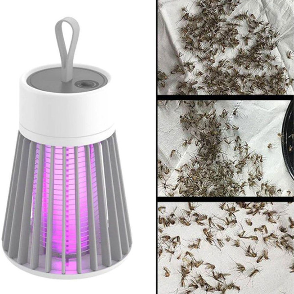 Luminária LED Repelente Elétrico Armadilha Ultravioleta Mata Mosquito USB