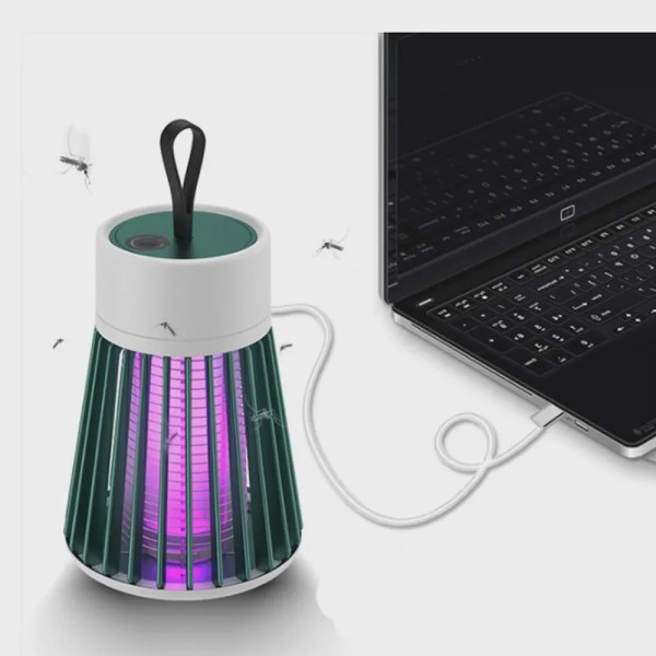 Luminária LED Repelente Elétrico Armadilha Ultravioleta Mata Mosquito USB