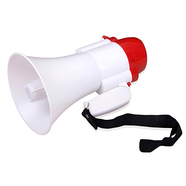 Megafone Recarregável com Sirene Gravador Som Volume