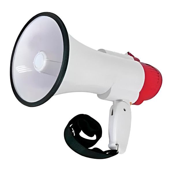 Megafone Recarregável com Sirene Gravador Som Volume