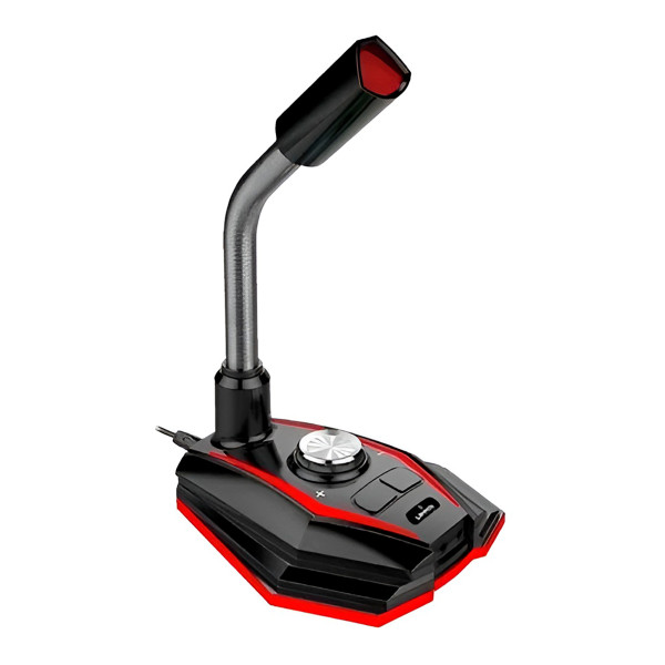 Microfone Gamer USB Omnidirecional de Mesa Plug &a...