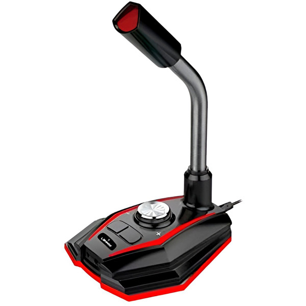 Microfone Gamer USB Omnidirecional de Mesa Plug & Play
