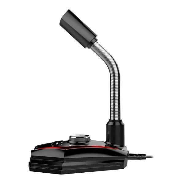 Microfone Gamer USB Omnidirecional de Mesa Plug & Play