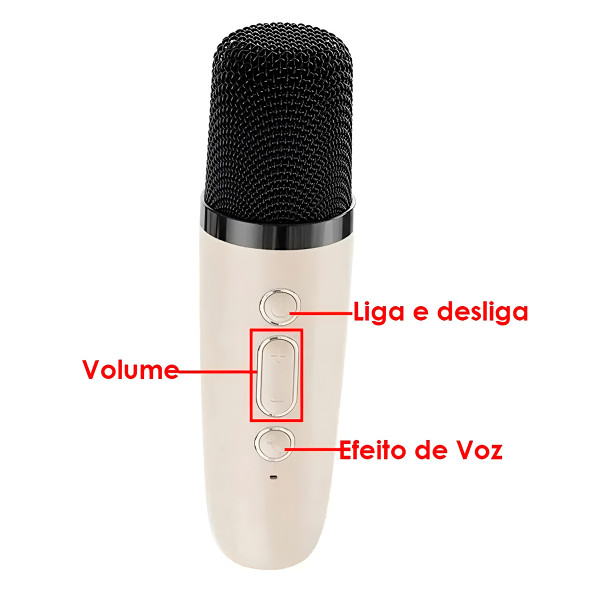 Mini Caixa de Som Microfone Bluetooth Portátil RGB