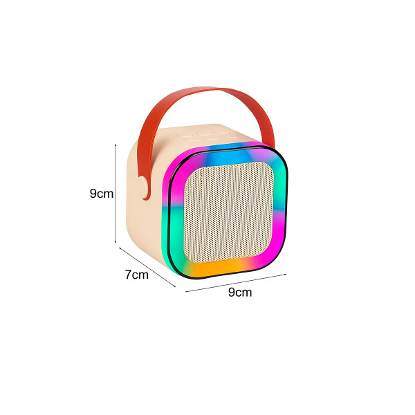 Mini Caixa de Som Microfone Bluetooth Portátil RGB
