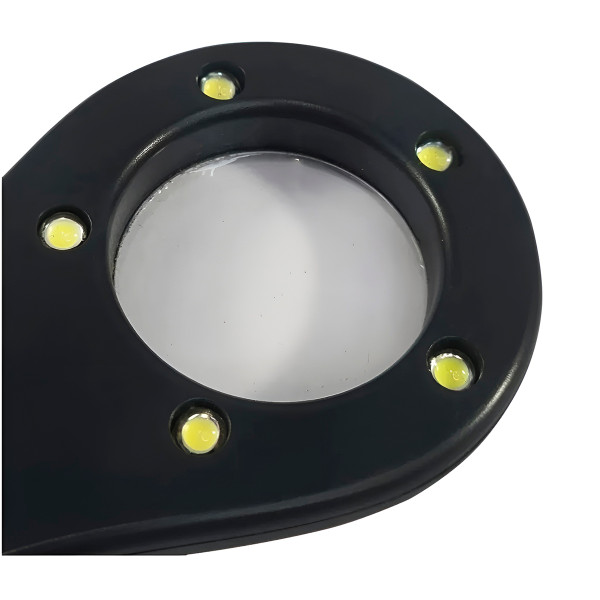 Mini Lupa de Mão LED UV Branco Testa Nota Ampliação