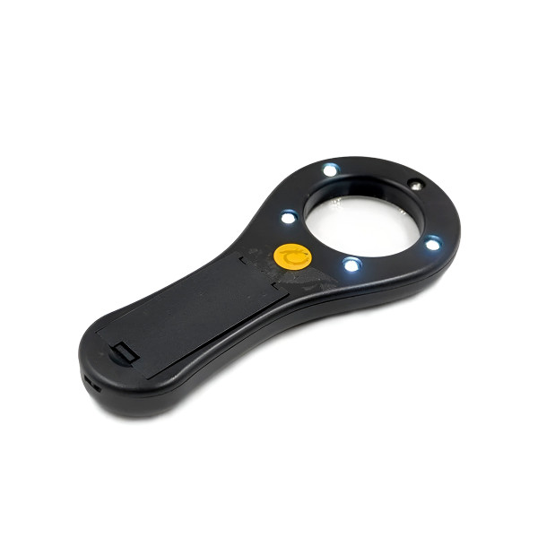 Mini Lupa de Mão LED UV Branco Testa Nota Ampliação