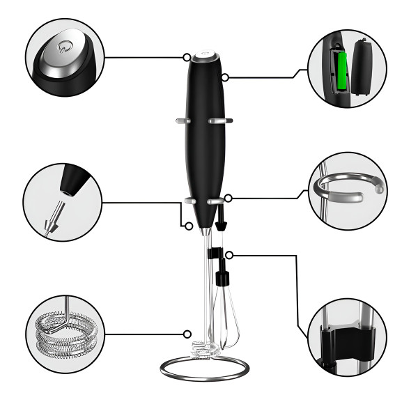 Mini Mixer Misturador com Suporte 2 Pontas Portátil