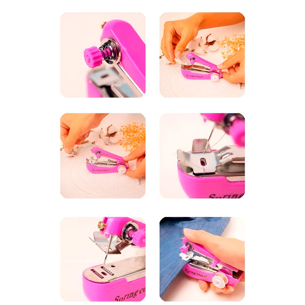 Mini Máquina Costura de Bolso Portátil Reparo Ferramenta