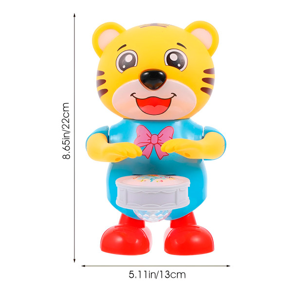 Mini Tigre Músico Dançarino Luzes Sons Tambor Diversão