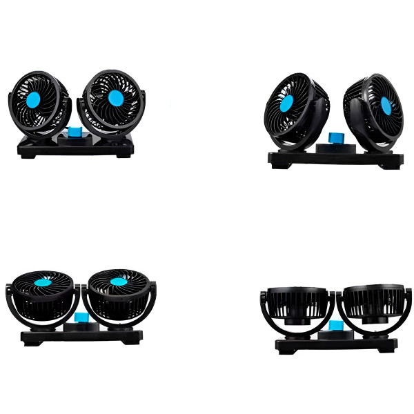 Mini Ventilador Duplo Automotivo Ajustável Painel Carro