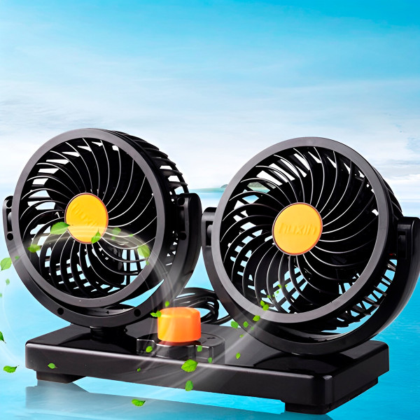Mini Ventilador Duplo Automotivo Ajustável Painel Carro