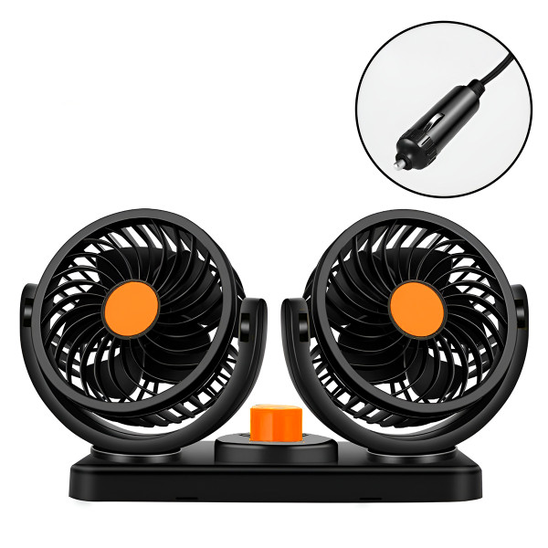 Mini Ventilador Duplo Automotivo Ajustável Painel Carro