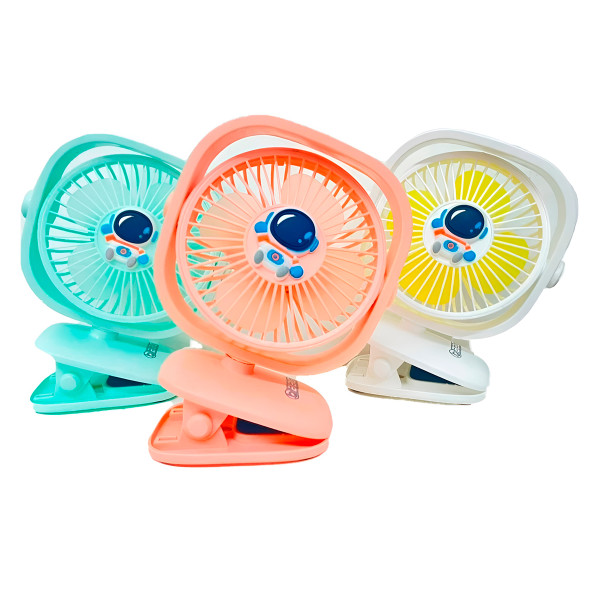 Mini Ventilador Luz LED Presilha Fixador USB Recar...