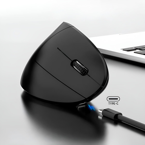 Mouse Vertical Sem Fio Wireless Bluetooth Receptor