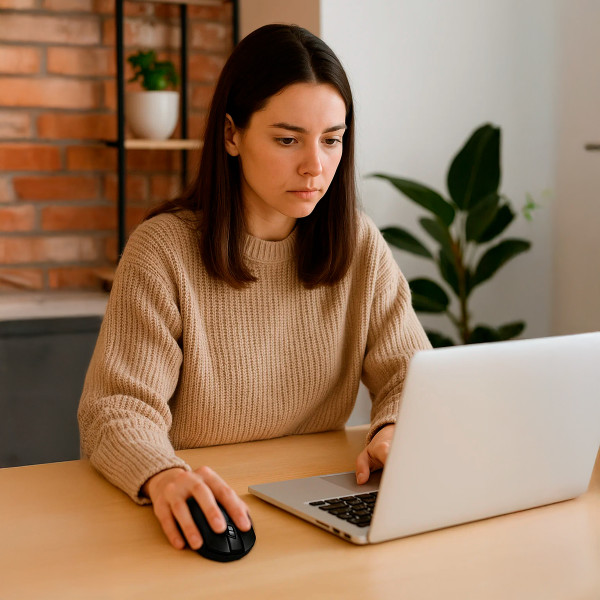 Mouse Wireless Recarregável Ergonômico Sem Fio Preto