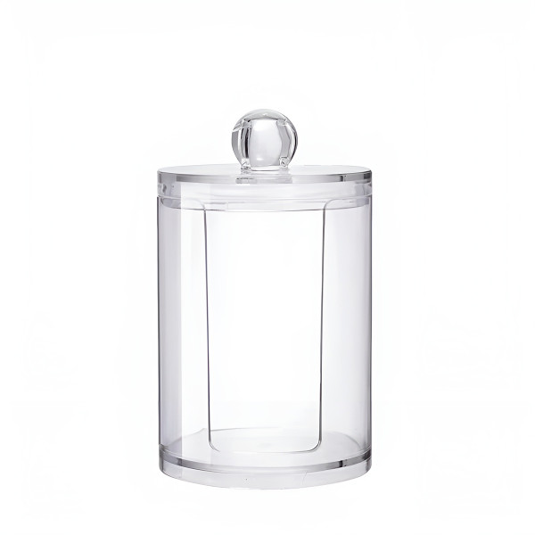 Porta Algodão Cotonete Transparente Tampa Organizador