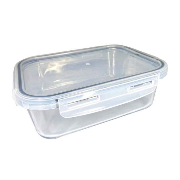 Pote de vidro hermetico para alimentos com tampa plastica 1040ml
